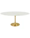 Modway Lippa 78in Oval Artificial Marble Dining Table In Multi