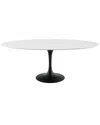 Modway Lippa 78 Oval Wood Dining Table Eei-3540-blk-whi In Black