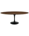 Modway Lippa 78in Oval Wood Dining Table In Black