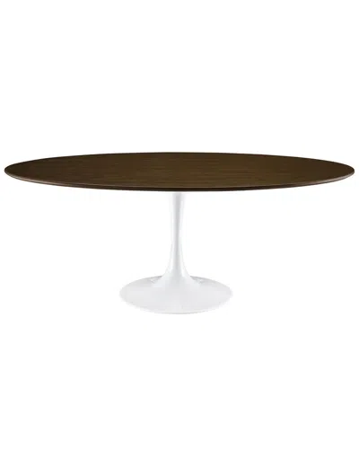 Modway Lippa 78in Oval Wood Dining Table In Brown