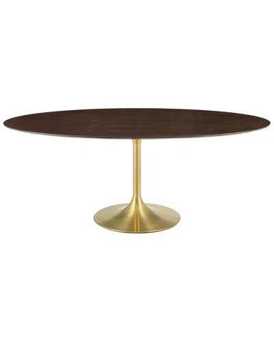 Modway Lippa 78in Oval Wood Dining Table In Brown