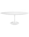 Modway Lippa 78 Oval Wood Top Dining Table Eei-1657-whi In White
