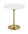 Modway Lippa Round Artificial Marble Side Table In Multi