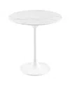 Modway Lippa 28in Round Artificial Marble Dining Table In White