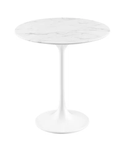Modway Lippa Round Artificial Marble Side Table In White