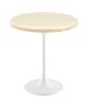 Modway Lippa Round Artificial Travertine Side Table In White