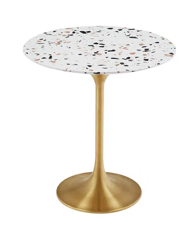Modway Lippa Round Terrazzo Side Table In Gold