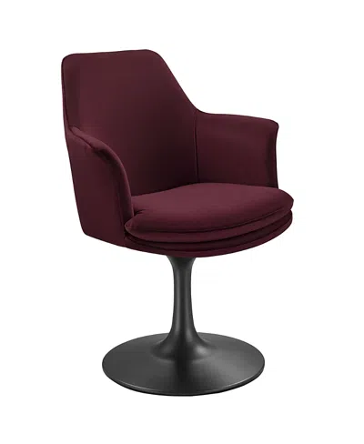 Modway Lippa Swivel Dining Armchair In Burgundy