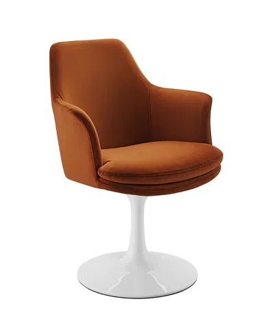 Modway Lippa Swivel Dining Armchair In Brown
