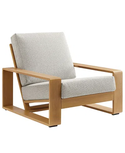 Modway Lirienne Outdoor Patio Aluminum Faux Wood Armchair In Brown