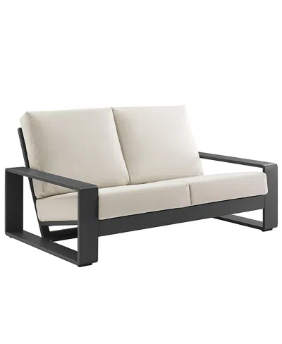Modway Lirienne Outdoor Patio Aluminum Loveseat In Black