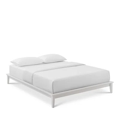 Modway Lodge Wood Platform Bed Frame In White