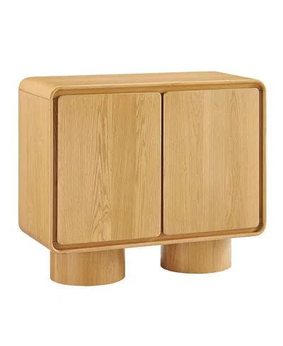 Modway Lumo 2-door Curved Wood Accent Cabinet In Brown