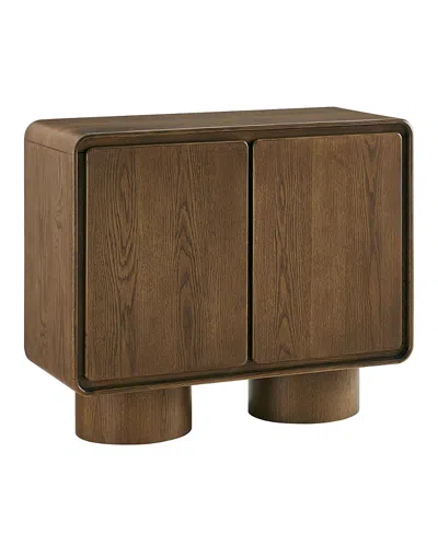 Modway Lumo 2-door Curved Wood Accent Cabinet In Brown