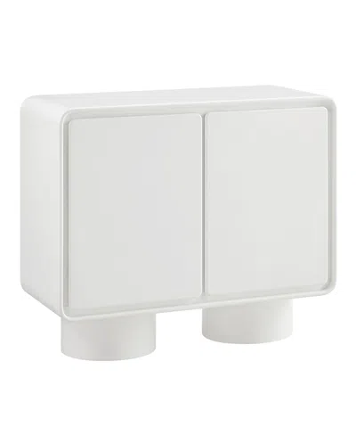 Modway Lumo 2-door Curved Wood Accent Cabinet In White