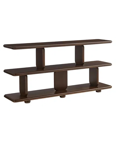 Modway Lyle Sculptural 2-tier Bookshelf In Brown