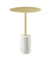 Modway Lyric Round Side Table In Gold