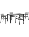 Modway Maine 5-piece Outdoor Patio Dining Set In Brown