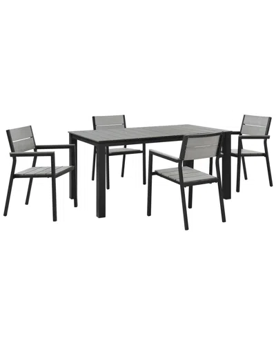 Modway Maine 5-piece Outdoor Patio Dining Set In Brown