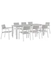 Modway Maine 9-piece Outdoor Patio Dining Set In White
