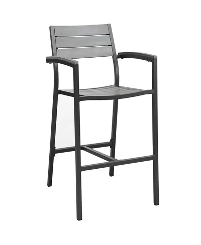 Modway Maine Outdoor Patio Bar Stool, Set Of 2 In Black
