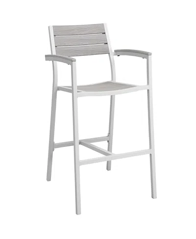 Modway Maine Outdoor Patio Bar Stool, Set Of 2 In Gray