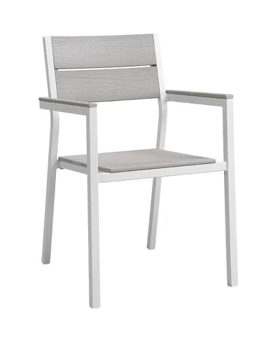 Modway Maine Outdoor Patio Dining Armchair, Set Of 2 In Gray