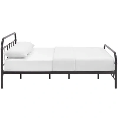 Modway Maisie Stainless Steel Bed Frame In Brown