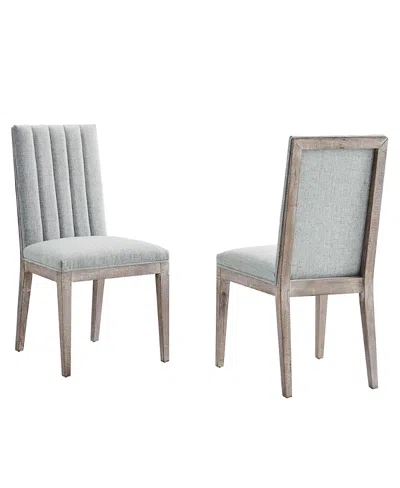 Modway Maisonette French Vintage Tufted Fabric Dining Side Chairs, Set Of 2 In Gray