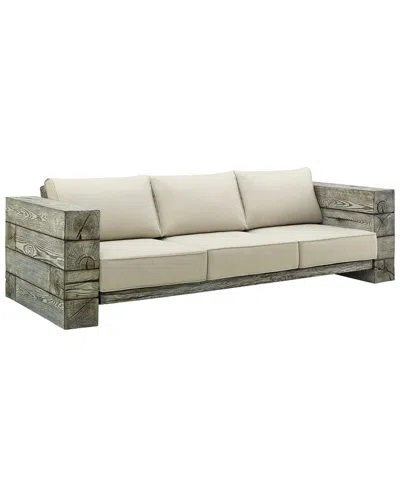 Modway Manteo Rustic Coastal Outdoor Patio Sunbrella Sofa In Gray