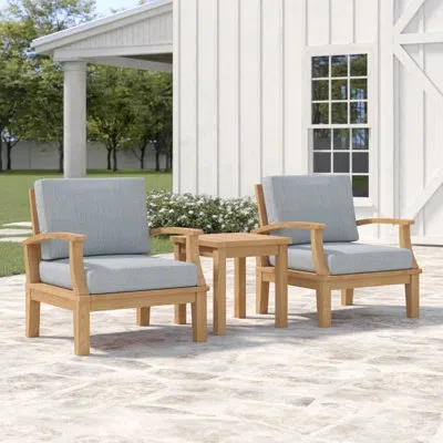 Modway Marina 3 Piece Outdoor Patio Teak Set In Gray