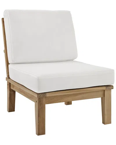 Modway Marina Armless Outdoor Patio Premium Grade A Teak Wood Sofa In Multi