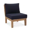 Modway Marina Armless Outdoor Patio Teak Sofa In Blue