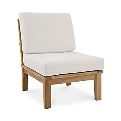 Modway Marina Outdoor Patio Teak Armless Chair In Natural White