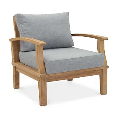 Modway Marina Outdoor Patio Teak Armchair In Gray
