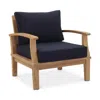 Modway Marina Outdoor Patio Teak Armchair In Natural Navy