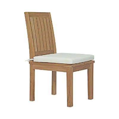Modway Marina Outdoor Patio Teak Dining Chair White In Natural White