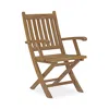 Modway Marina Outdoor Patio Teak Folding Chair In Brown