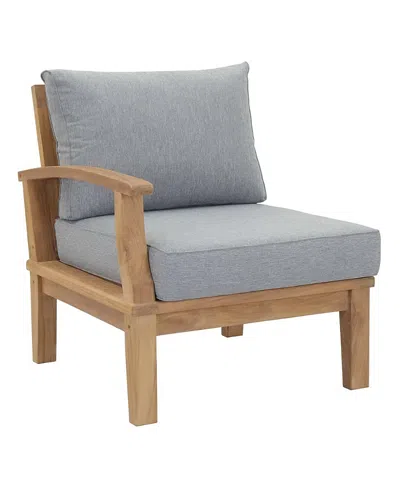Modway Marina Outdoor Patio Teak Left-facing Sofa In Gray