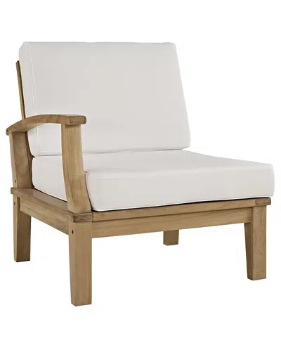 Modway Marina Outdoor Patio Teak Left-facing Sofa In Brown