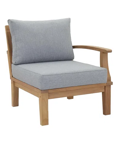 Modway Marina Outdoor Patio Teak Right-facing Sofa In Gray