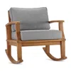 Modway Marina Outdoor Patio Teak Rocking Chair In Gray