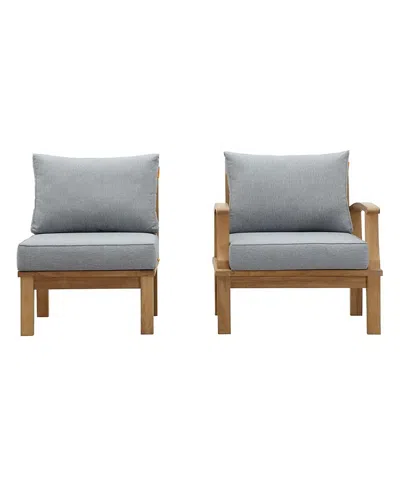Modway Marina Outdoor Patio Teak, Set Of 2 In Multi