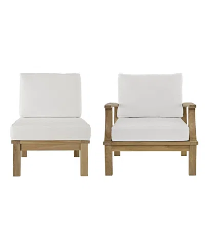 Modway Marina Outdoor Patio Teak, Set Of 2 In Multi