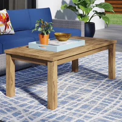 Modway Marina Premium Grade A Teak Wood Outdoor Patio Rectangle Coffee Table In Natural In Brown