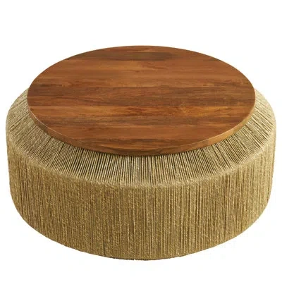Modway Maris Seagrass And Wood Coffee Table In Walnut Natural