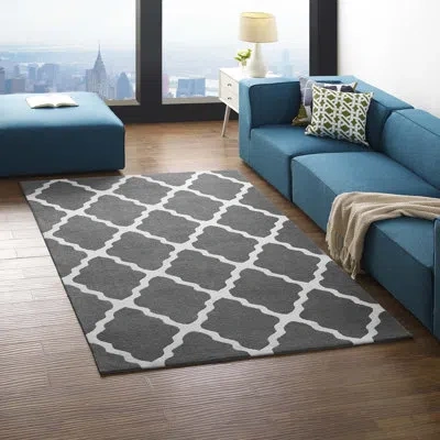 Modway Marja Moroccan Trellis Area Rug In Violet
