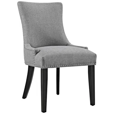 Modway Marquis 22" Wide Nailhead Trim Light Gray Fabric Dining Chair