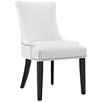 Modway Marquis 22" Wide Nailhead Trim White Faux Leather Dining Chair