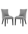 Modway Marquis Fabric Dining Side Chair, Set Of 2 In Gray